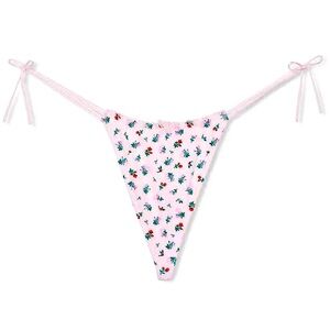 Victoria's Secret PINK Side Tie Ruffled V-String G-String Pantie XS M L XL NWT